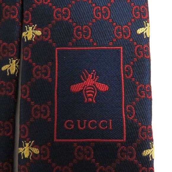 Gucci Silk Bee Logo Neck Tie - Picture 5 of 7